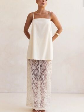 RUNWAY SCOUT VERA SEQUIN MAXI SKIRT (CREAM)